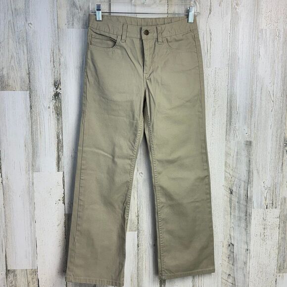 Carhartt Pants Youth Size 12 Brown Canvas Elastic Waist Straight Leg Chores Work - Picture 2 of 9